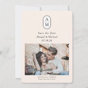Modernes Foto mit Initialen Save The Date