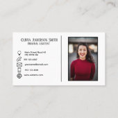 Modernes Foto mit kundenspezifischen Kontakten Blu Visitenkarte (Rückseite)