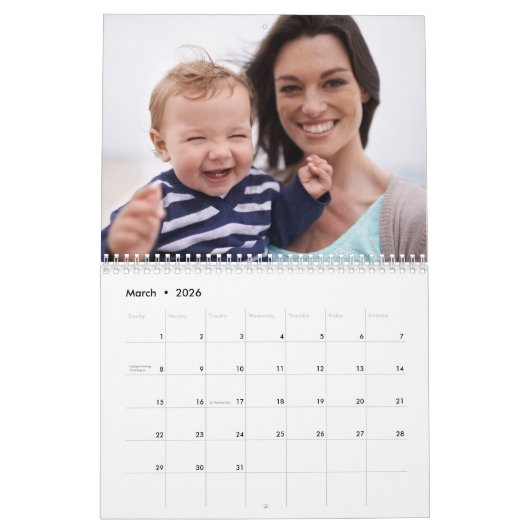 Modernes Foto mit minimaler Kundenbindung Kalender (Mär 2026)