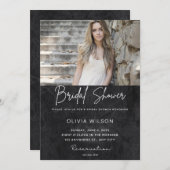 Modernes Foto mit minimalistischem Brautparty Einladung (Vorne/Hinten)
