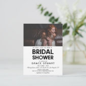 Modernes Foto mit minimalistischem Brautparty Postkarte (Stehend Vorderseite)