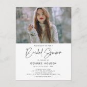 Modernes Foto mit minimalistischem Brautparty Postkarte (Vorderseite)