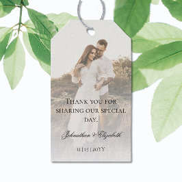 Modernes Foto mit Overlay-Hochzeit Geschenkanhänger