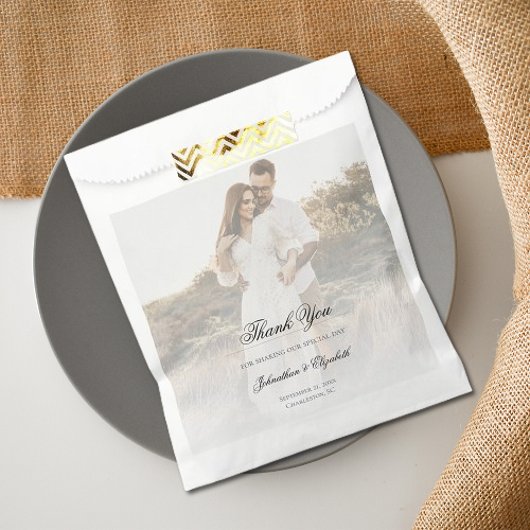 Modernes Foto mit Overlay-Hochzeit Geschenktütchen