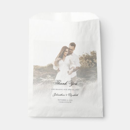 Modernes Foto mit Overlay-Hochzeit Geschenktütchen (Vorderseite)