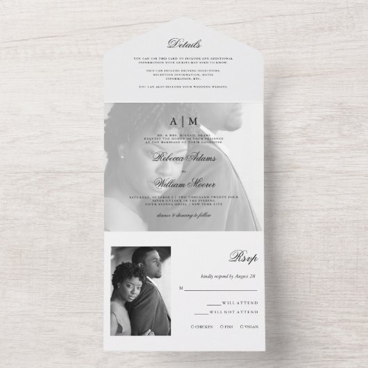 Modernes Foto mit Overlay | Hochzeit in einem Inv All In One Einladung (Innen Boden)