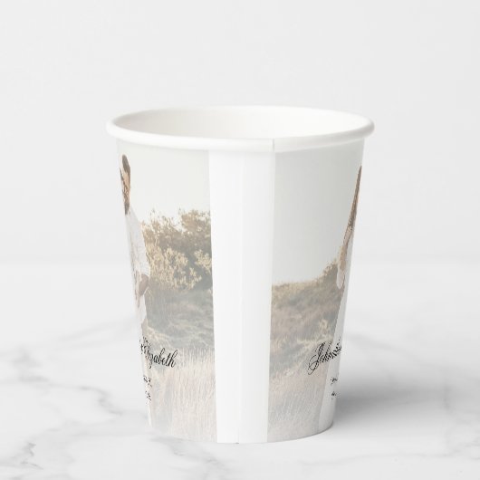 Modernes Foto mit Overlay-Hochzeit Pappbecher (Rechts)