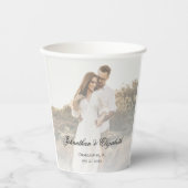 Modernes Foto mit Overlay-Hochzeit Pappbecher (Vorderseite)