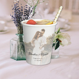 Modernes Foto mit Overlay-Hochzeit Pappbecher