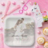 Modernes Foto mit Overlay-Hochzeit Pappteller (Party)