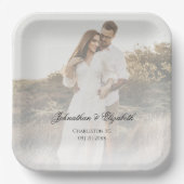 Modernes Foto mit Overlay-Hochzeit Pappteller (Vorderseite)