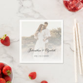 Modernes Foto mit Overlay-Hochzeit Serviette (Beispiel)
