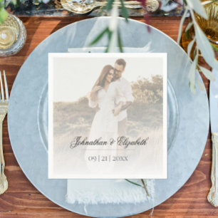 Modernes Foto mit Overlay-Hochzeit Serviette