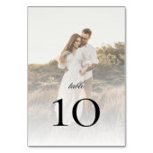Modernes Foto mit Overlay-Hochzeit Tischnummer (Rückseite)