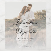 Modernes Foto mit Overlay-Hochzeit Weinetikett (Einzelnes Label)
