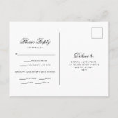 Modernes Foto mit Overlay | Hochzeitsrottkarte Postkarte (Rückseite)