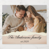 Modernes Foto mit Personalisiertem Namen Bierflaschenetikett (Einzelnes Label)