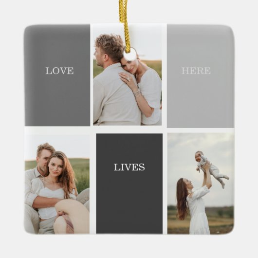 Modernes Foto mit Personalisiertem Namen Keramikornament (Vorderseite)