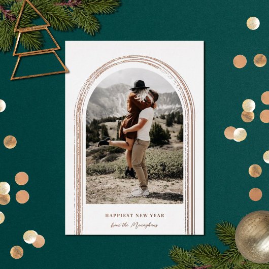 Modernes Foto mit Pinsel Folien Feiertagskarte