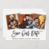 Modernes Foto mit Pinselschrift 3 Rette unsere Dat Save The Date (Vorne/Hinten)