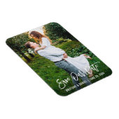 Modernes Foto mit Pinselschrift Rette unser Datum Magnet (Rechte Seite)