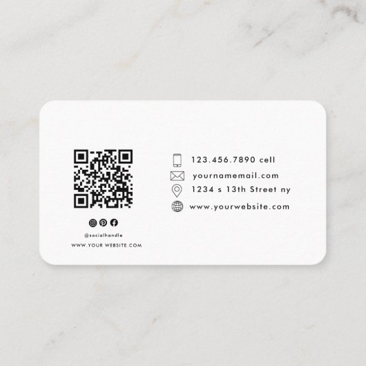 Modernes Foto mit QR-Code Beruflich Visitenkarte (Rückseite)