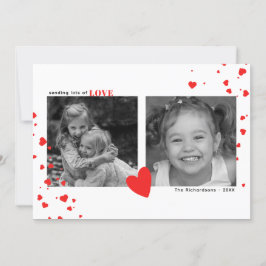 Modernes Foto mit rotem Herzen Valentinstag Feiertagskarte