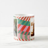Modernes Foto mit roter Rot-Rosa Geometrie Kaffeetasse (Mittel)