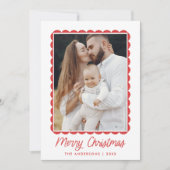 Modernes Foto mit roter Skalierung Feiertagskarte (Vorderseite)