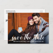 Modernes Foto mit Save the Date Verlobung Postkarte (Vorne/Hinten)