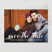 Modernes Foto mit Save the Date Verlobung Postkarte (Vorderseite)