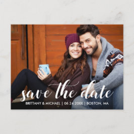 Modernes Foto mit Save the Date Verlobung Postkarte