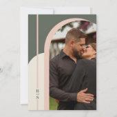 Modernes Foto mit schlichten, rosa Farbblöcken Einladung (Rückseite)