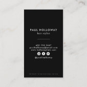 Modernes Foto mit schwarzem Haar Visitenkarte (Rückseite)