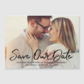 Modernes Foto mit schwarzer Pinselspitze Rette uns Magnetkarte (Vorderseite)