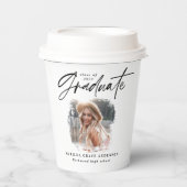 Modernes Foto mit schwarzer Schrift, eleganter Abs Pappbecher (Vorderseite)