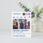 Modernes Foto mit sozialen Medien - QR-Kodex Hochz Postkarte (Stehend Vorderseite)