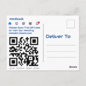 Modernes Foto mit sozialen Medien - QR-Kodex Hochz Postkarte (Rückseite)