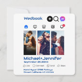 Modernes Foto mit sozialen Medien - QR-Kodex Hochz Save The Date (Vorderseite)