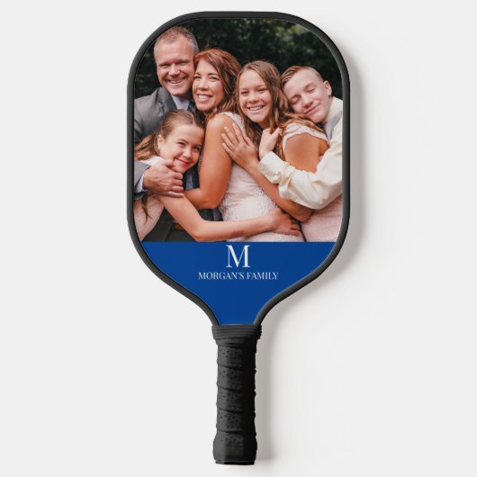Modernes Foto Monogram Name Pickleball Paddle (Rückseite)