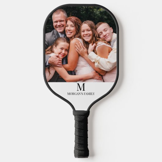Modernes Foto Monogram Name Pickleball Paddle (Vorderseite)