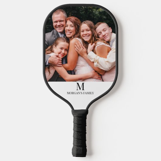 Modernes Foto Monogram Name Pickleball Paddle (Rückseite)
