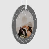 Modernes Foto Mr. & Mrs. Christmas Tree Ornament (Vorderseite)