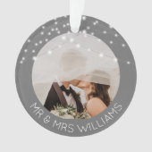 Modernes Foto Mr. & Mrs. Christmas Tree Ornament (Vorderseite)