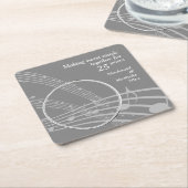 Modernes Foto MUSIC 25. Silver Wedding Jubiläum Rechteckiger Pappuntersetzer (angewinkelt)