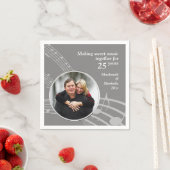 Modernes Foto MUSIC 25. Silver Wedding Jubiläum Serviette (Beispiel)