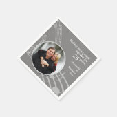 Modernes Foto MUSIC 25. Silver Wedding Jubiläum Serviette (Ecke)