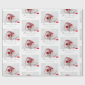 Modernes Foto Muster Name Skript Frohe Weihnachten Geschenkpapier (Flach)