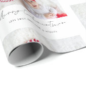 Modernes Foto Muster Name Skript Frohe Weihnachten Geschenkpapier (Rolleneckpunkt)