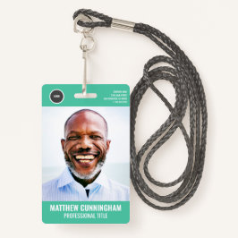 Modernes Foto Name Barcode Round-Logo für Mitarbei Ausweis